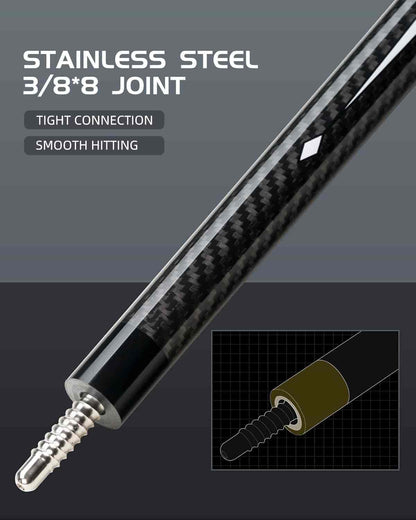 【CL-01】58" Carbon Fiber Pool Cue 12.5mm Tip
